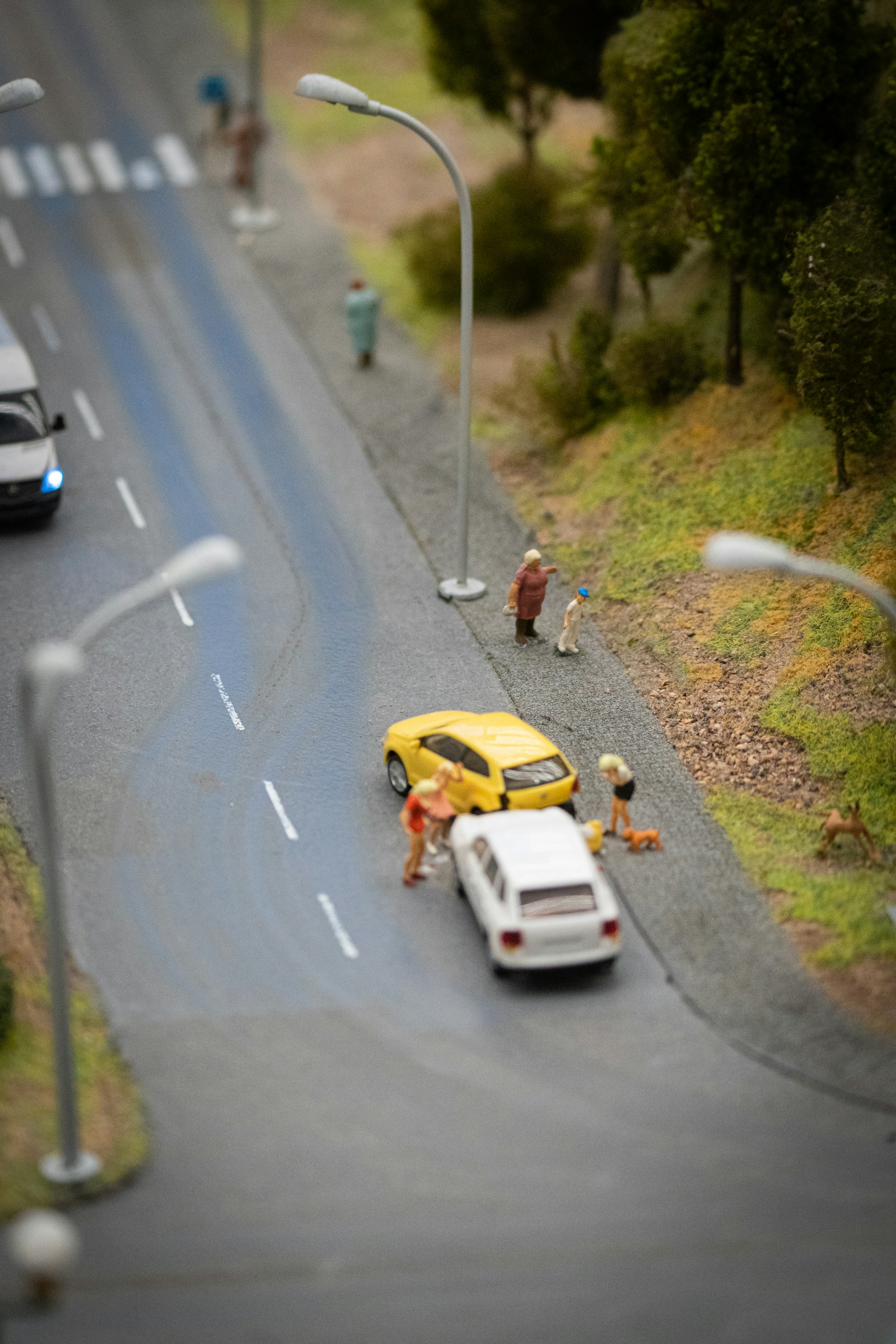 a toy model of a car being towed by a truck