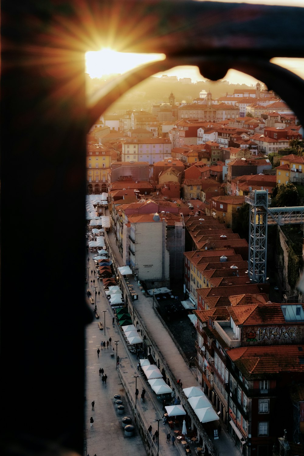 a view of a city from a tall building