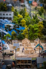 a model of a construction site in a city