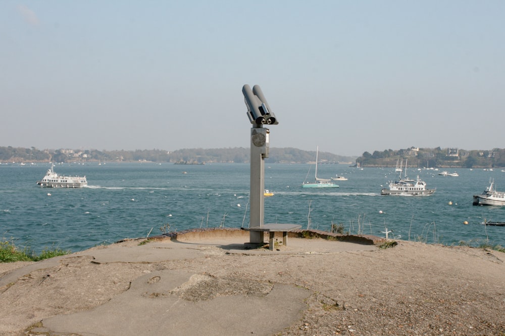 a view of a body of water with boats in it