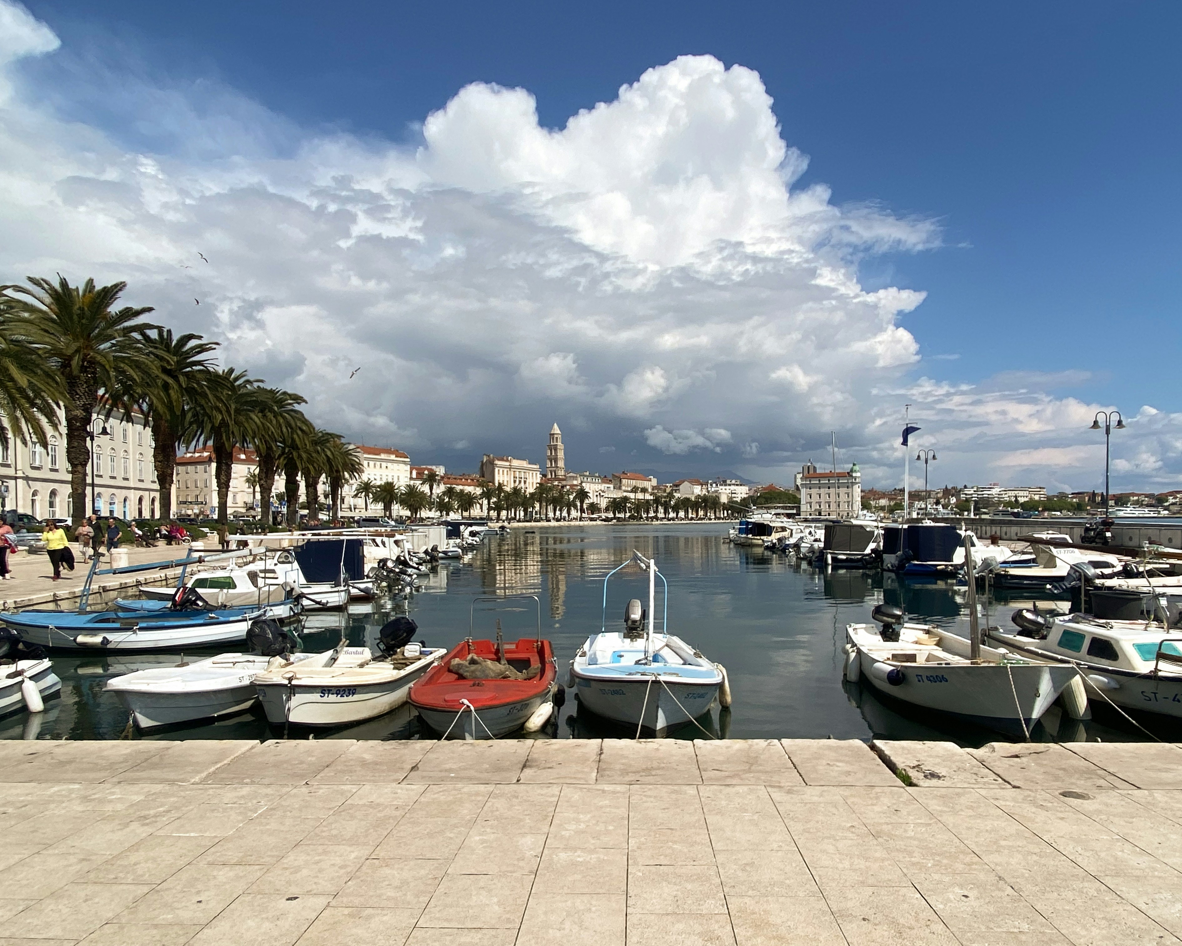 a bunch of boats that are sitting in the water, The Matejuska port in Split