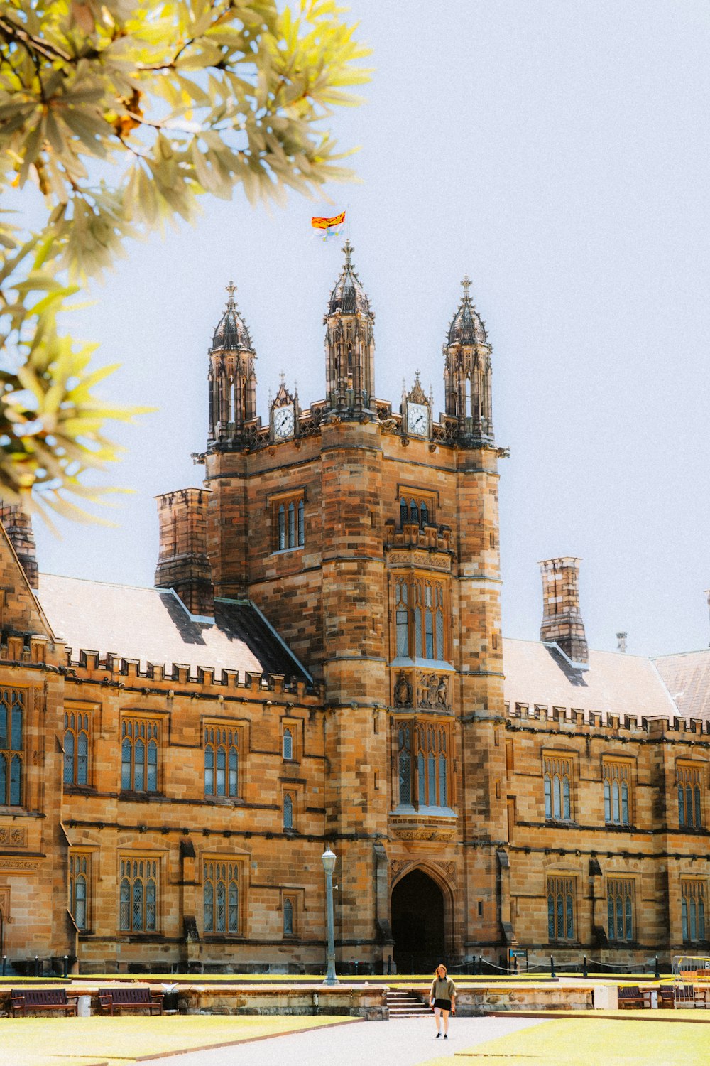 a large building with a clock tower on top of it