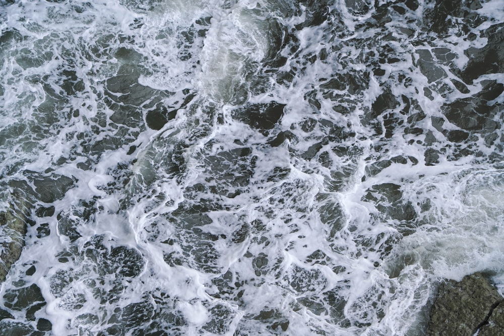 an aerial view of a body of water