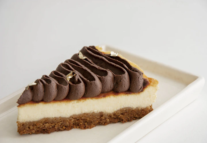 Chocolate cheesecake slice