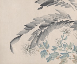 A delicate watercolor piece featuring blooming flowers.