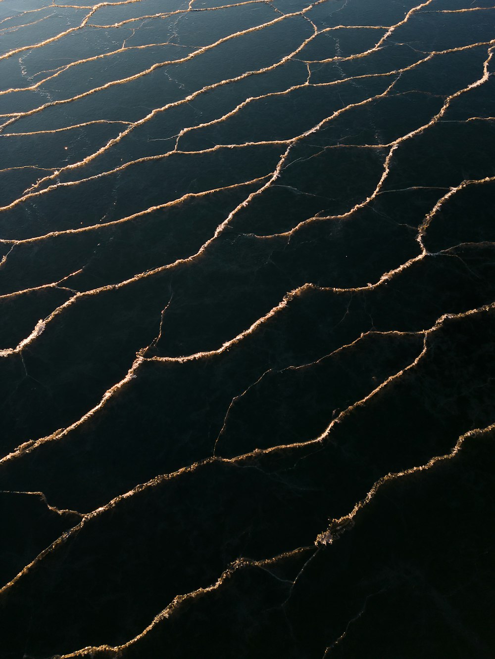 an aerial view of a large body of water