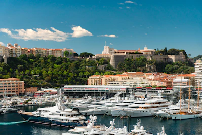 a harbor filled with lots of white boats Monaco