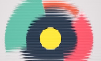 a multicolored image of a circular object