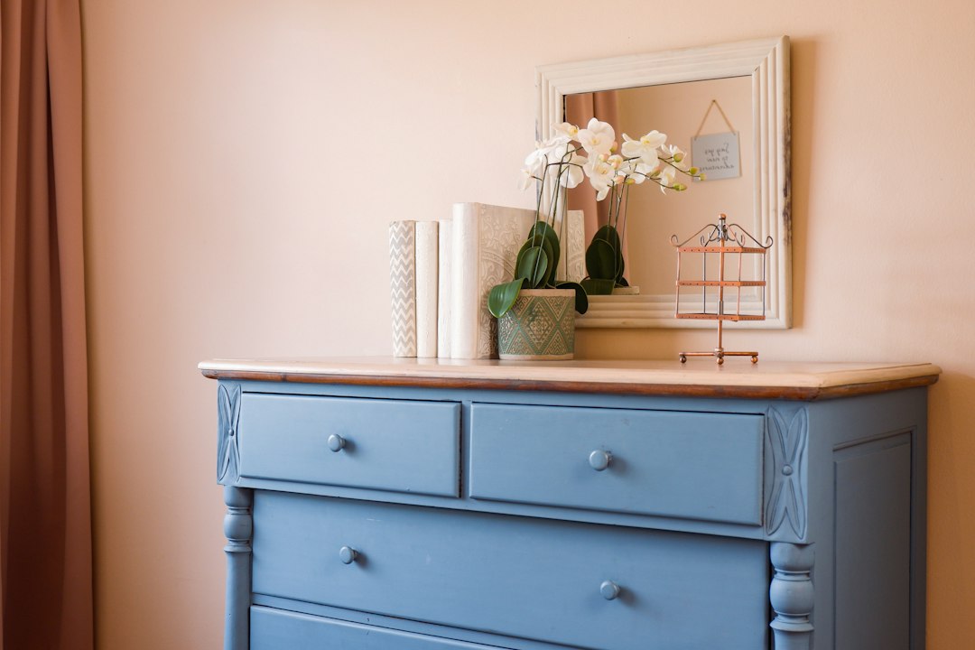 painted wooden dresser closeup