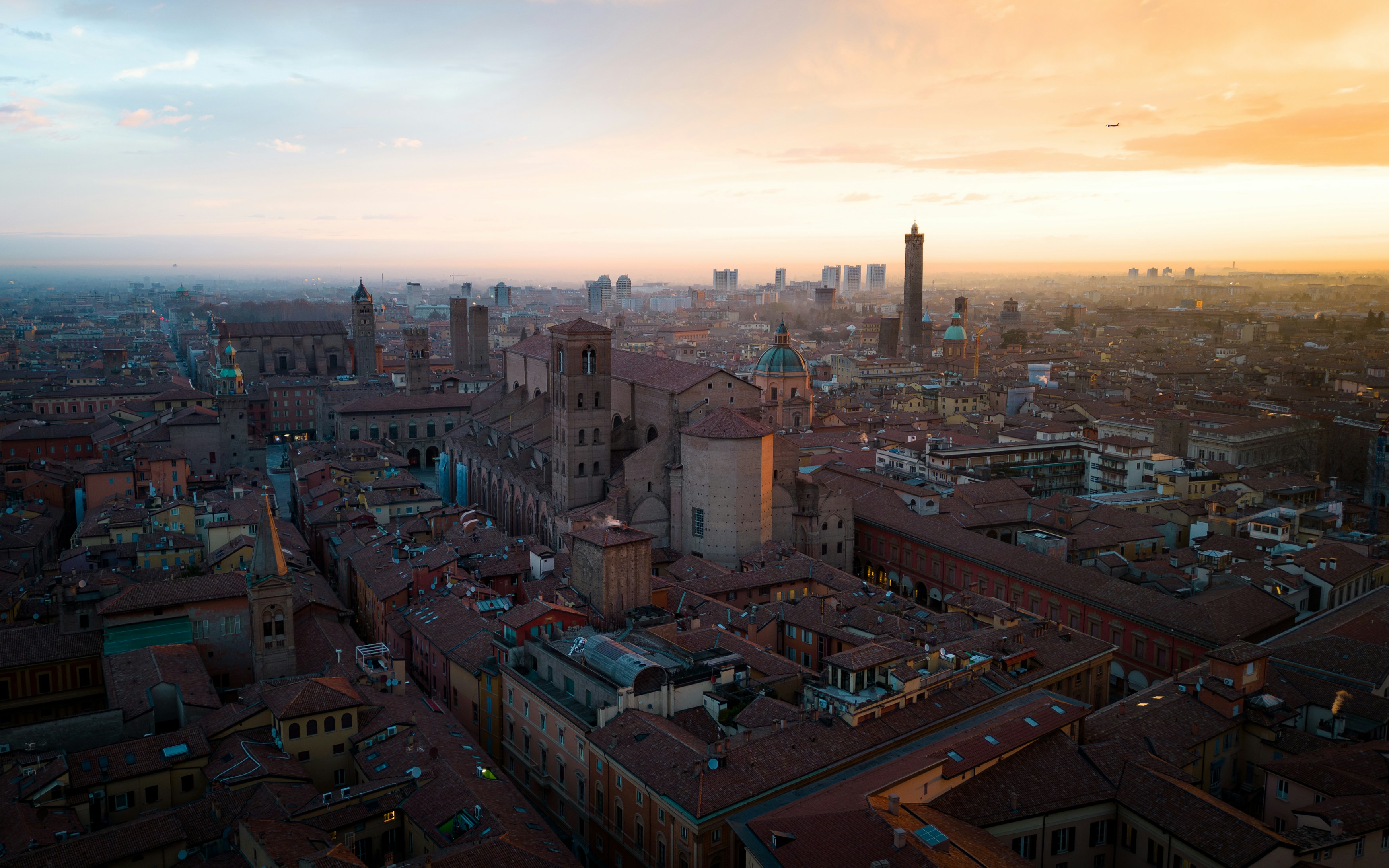 a beautiful sunrise in Bologna