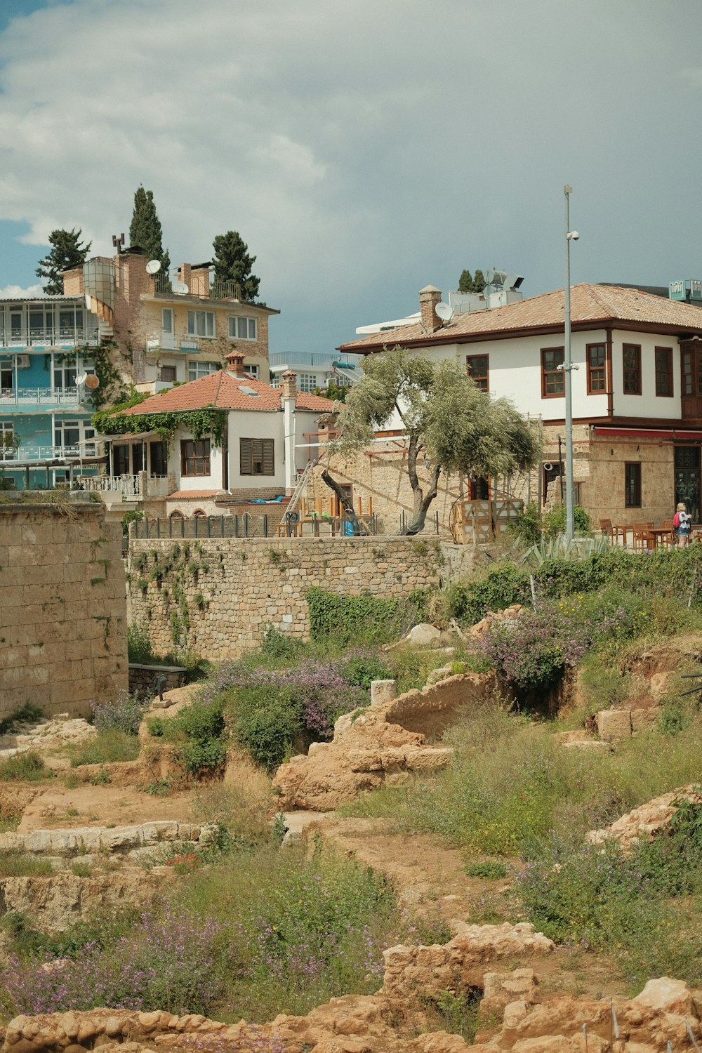 a view of a city from a hill