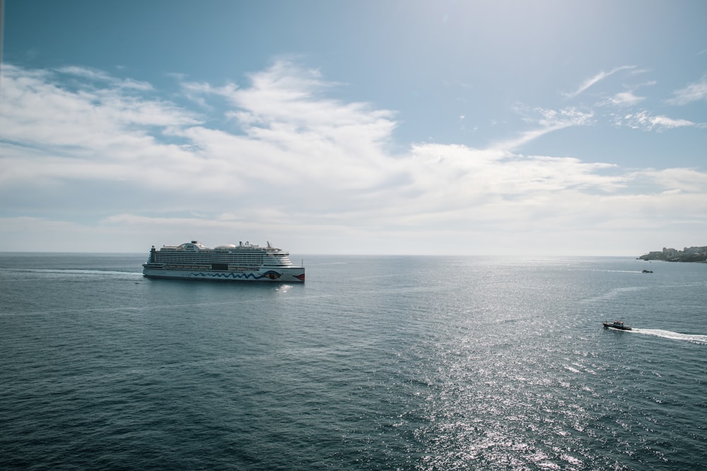 a large cruise ship in the middle of the ocean