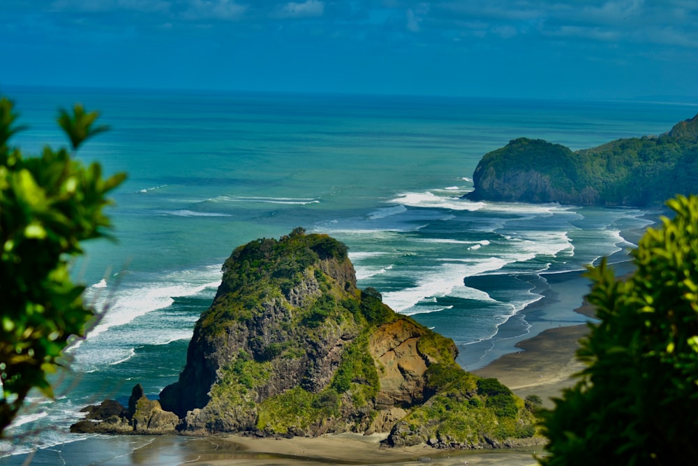 a view of the ocean from a high point of view