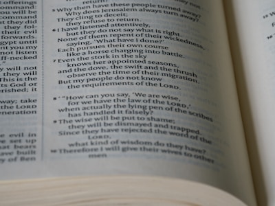 Close-up of a shared digital Bible open on a screen during a meeting.