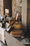 A cozy kitchen scene featuring modern household gadgets and utensils arranged invitingly on a countertop.