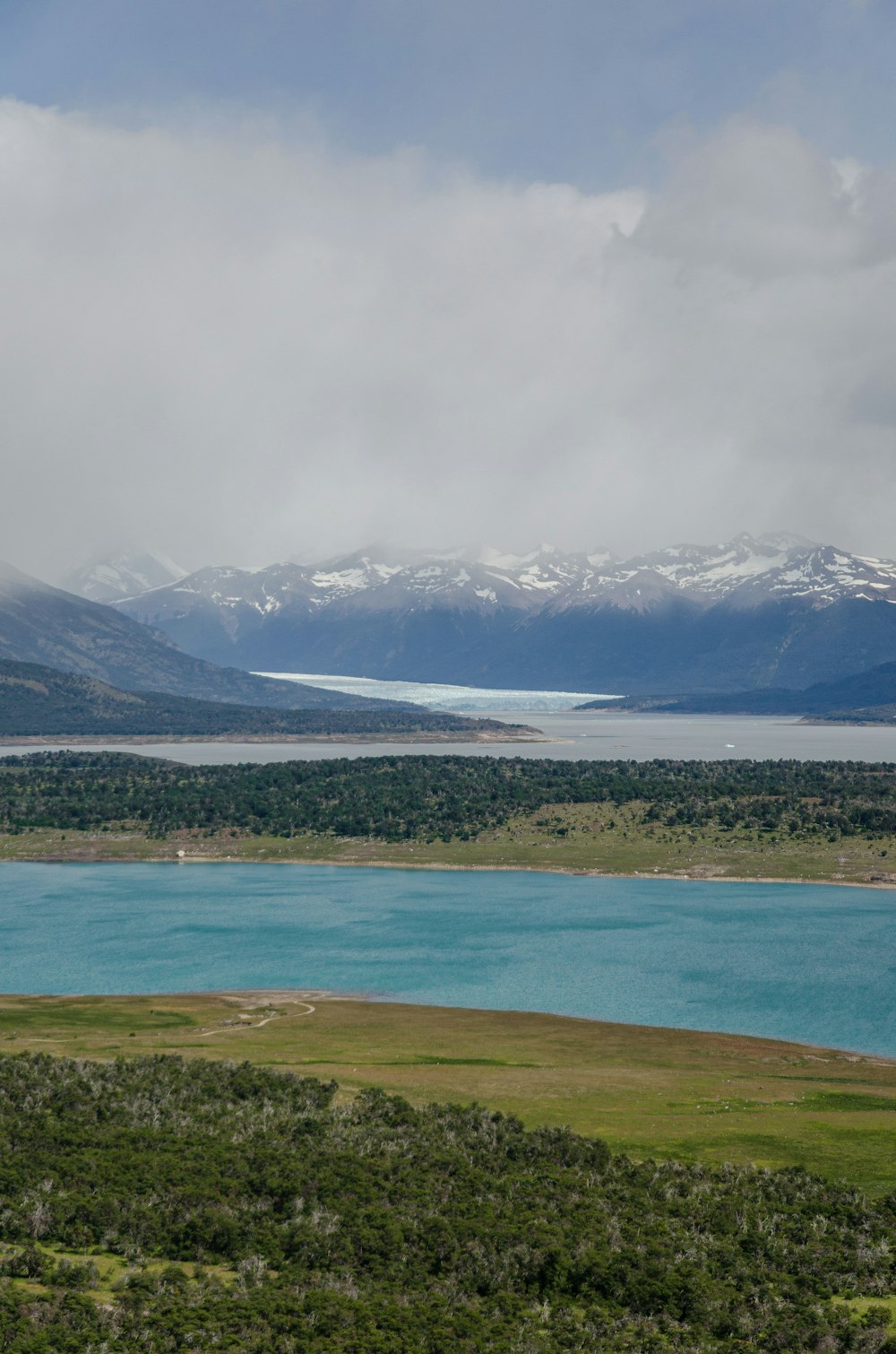 a large body of water surrounded by mountains