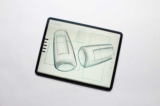 a drawing of a car on a tabletop