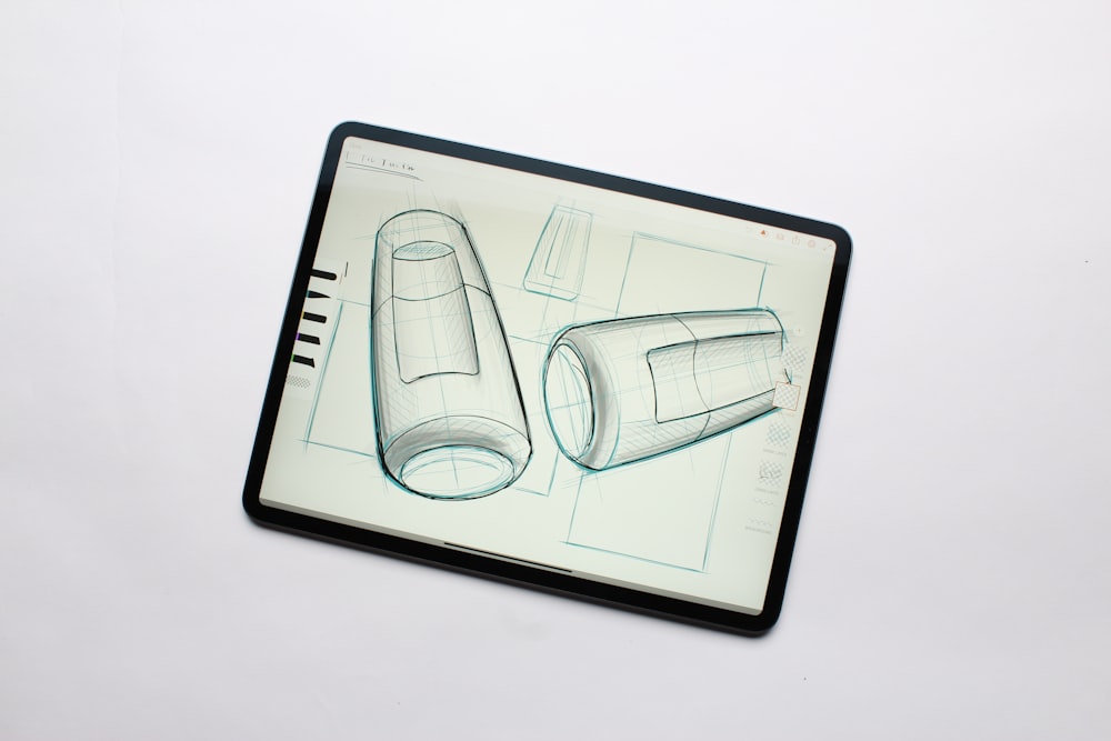 a drawing of a car on a tabletop