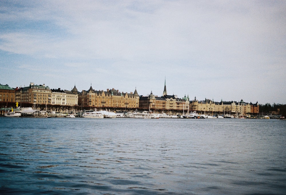 a body of water with a bunch of boats in it