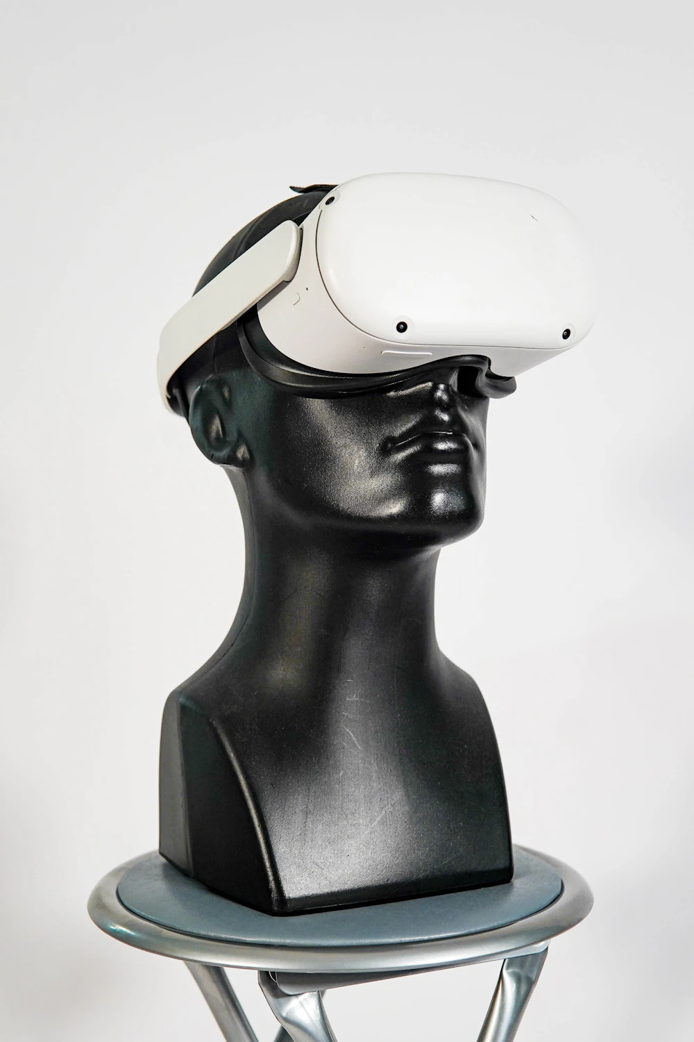 White standalone VR headset in profile