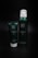 Two green containers are placed against a dark background. The larger one is a metal or plastic canister with a white cap, labeled as 'The Ritual of Jing' foaming shower gel. The smaller container is a tube labeled as soothing body cream.