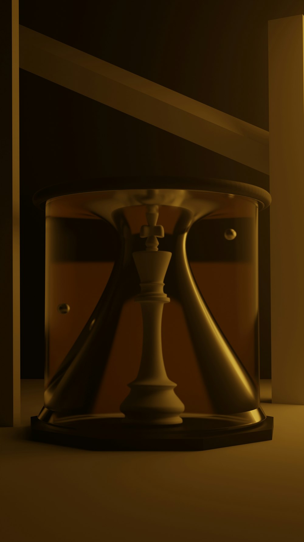 a chess piece sitting on top of a table