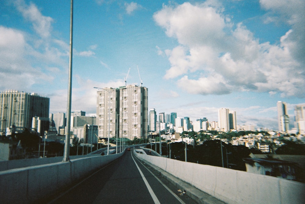 a view of a city from a bridge
