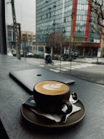 a cup of coffee sitting on top of a saucer