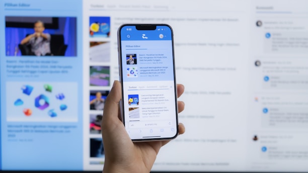 An image of the news app interface on a smartphone.
