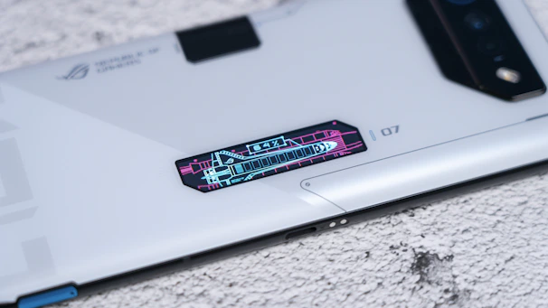 Close-up of a sleek modern smartphone with vibrant display.
