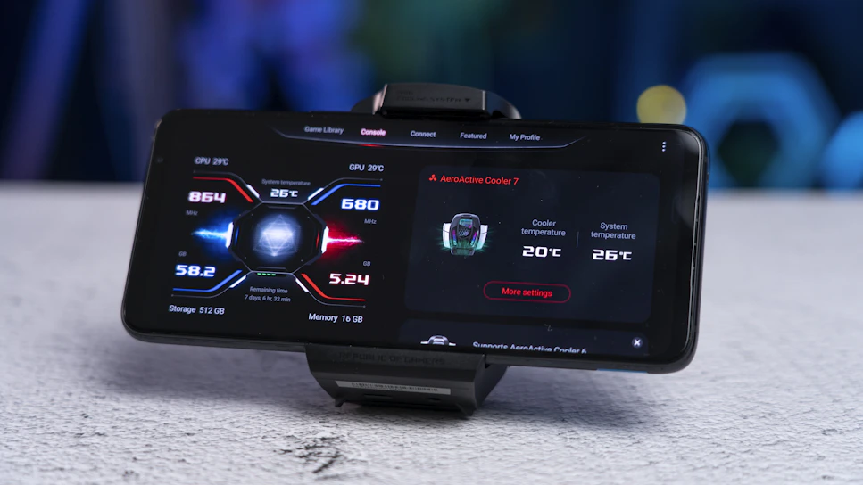 Close-up of a benchmark chart displaying CPU and GPU scores in electric blue and signal orange on a deep slate background.