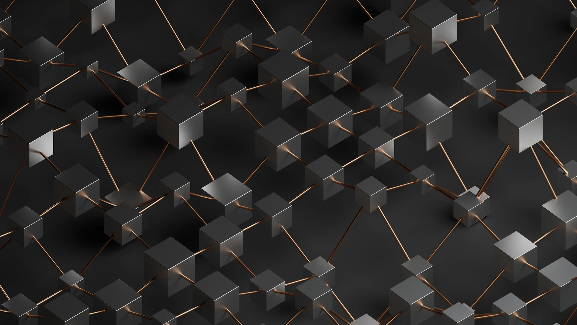 a black background with a bunch of metallic squares