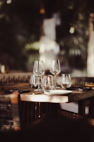 A beautifully set dining table in a cozy restaurant ambiance.