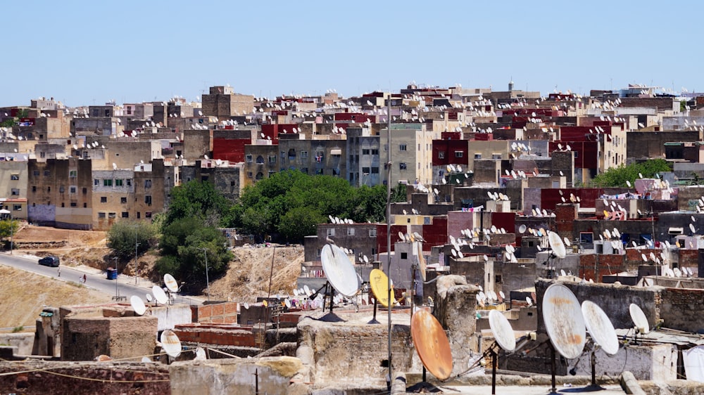 a view of a city with lots of buildings