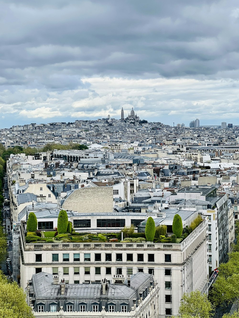 a view of a city from the top of a building