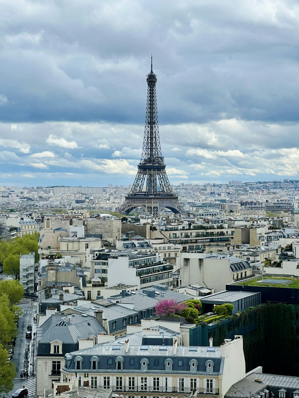 the eiffel tower towering over the city of paris