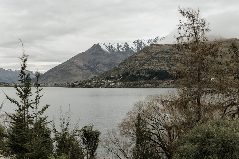 a body of water surrounded by mountains and trees