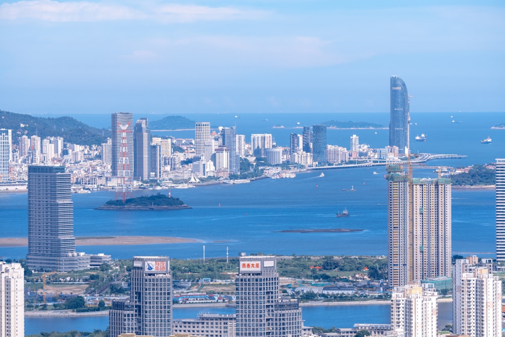 a view of a city and a body of water