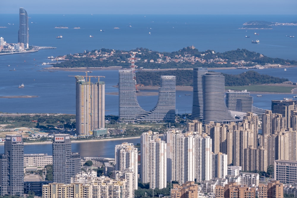 a view of a city and a body of water