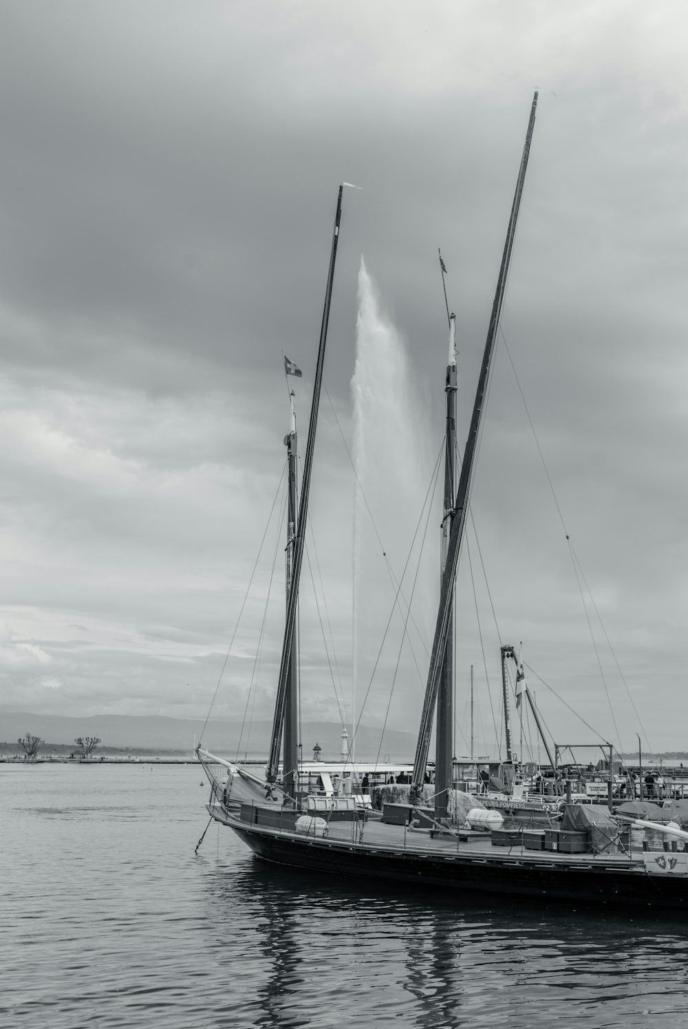 a sailboat in a body of water