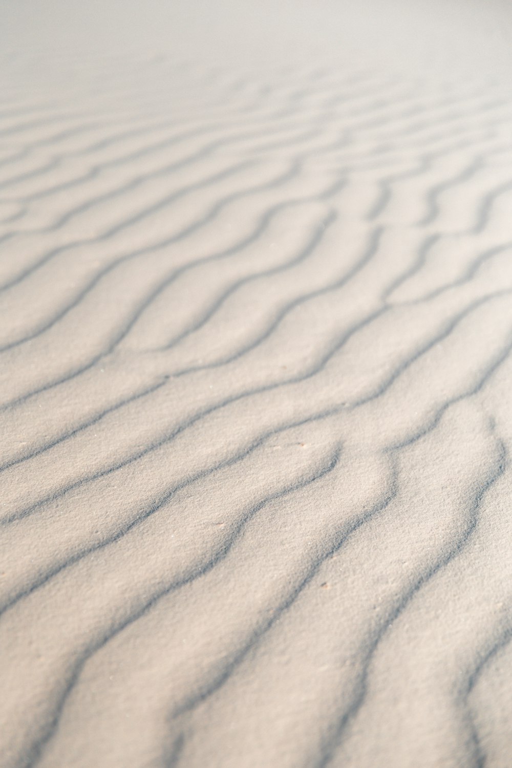 a snow covered field with lines in the snow