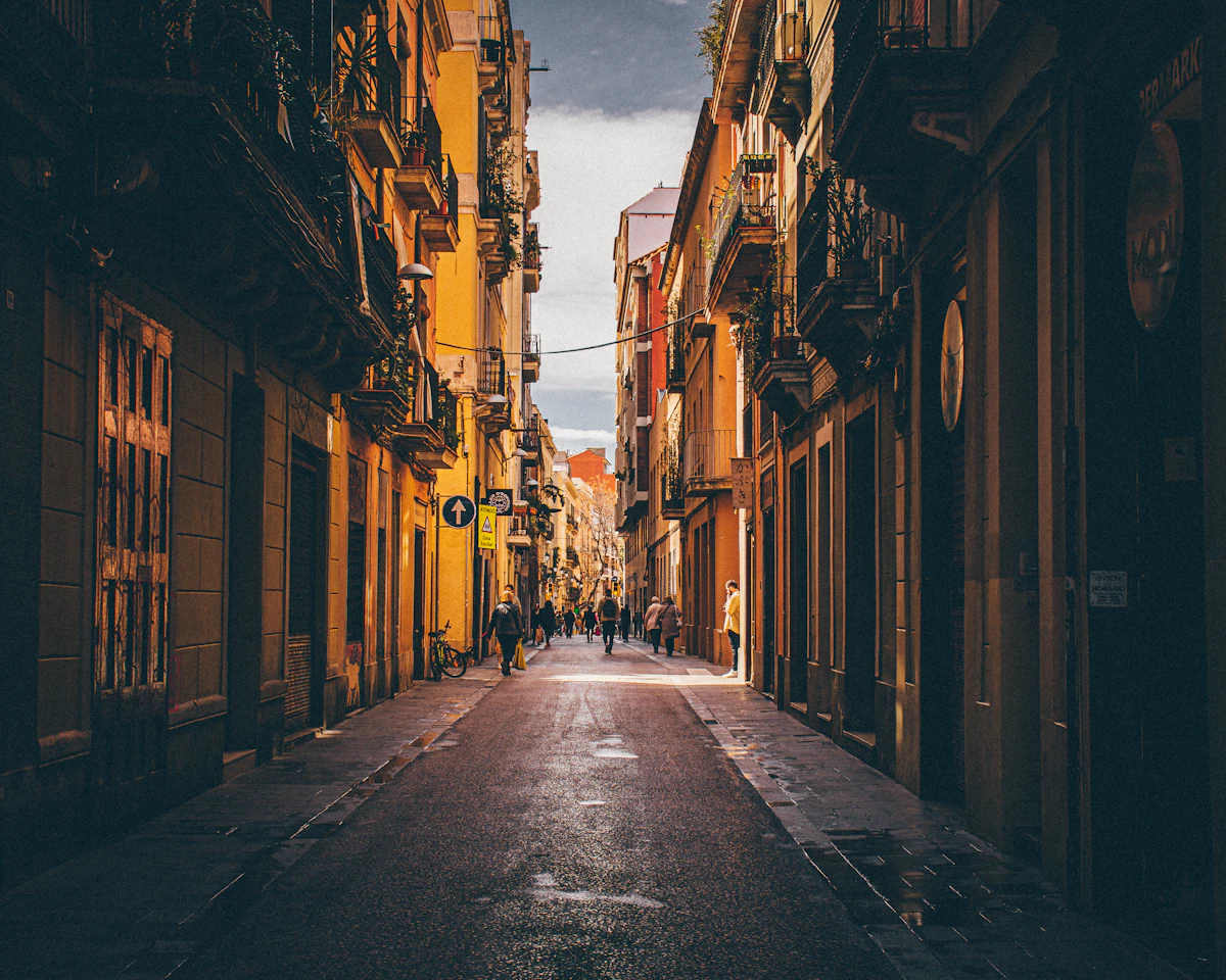 Barcelona city street in Spain
