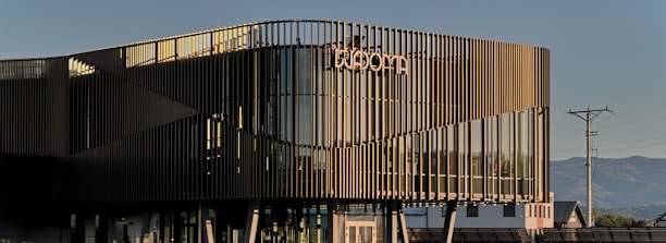 A modern commercial building in Svaneti.