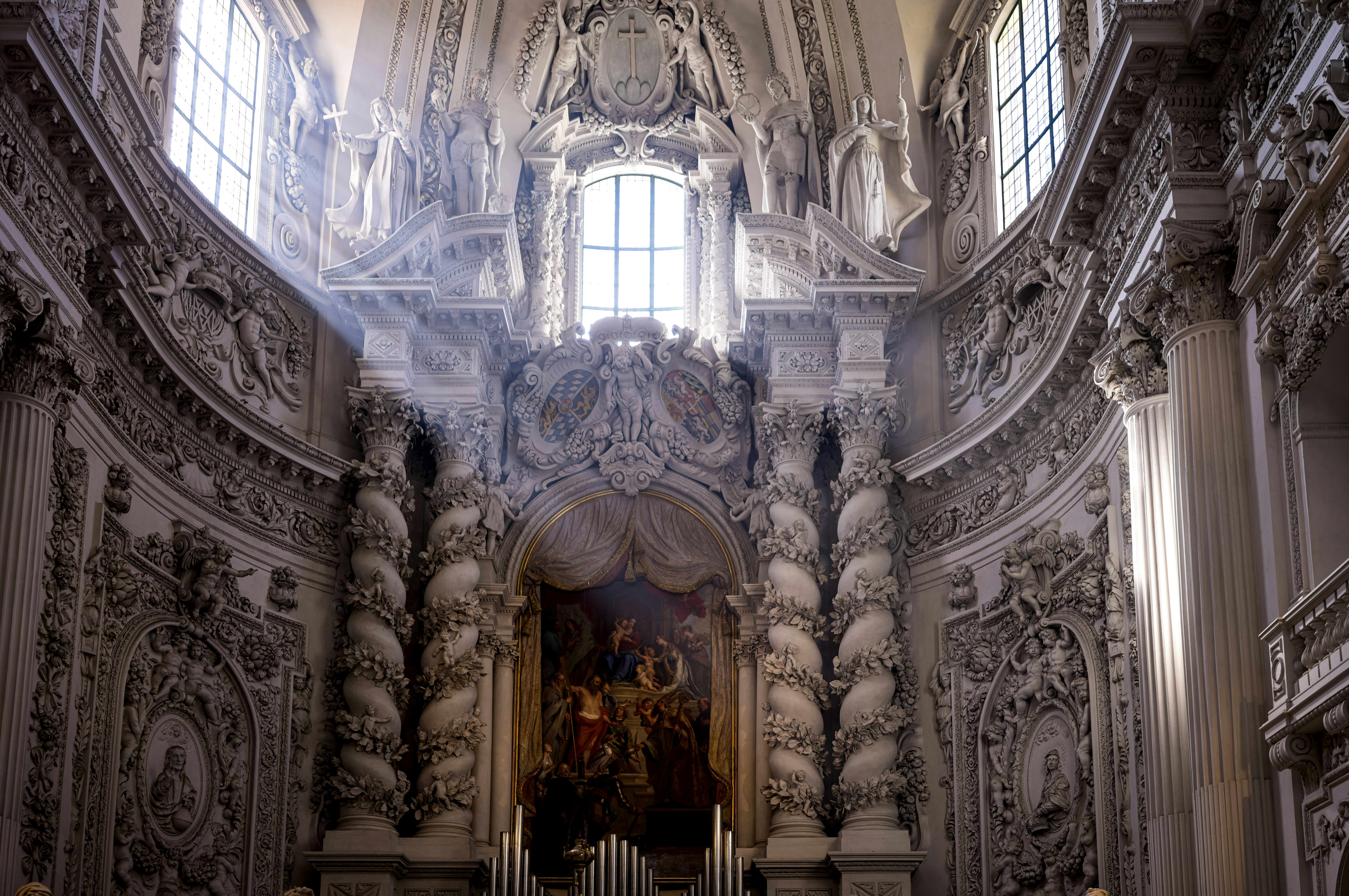 a church with a pipe in the middle of it