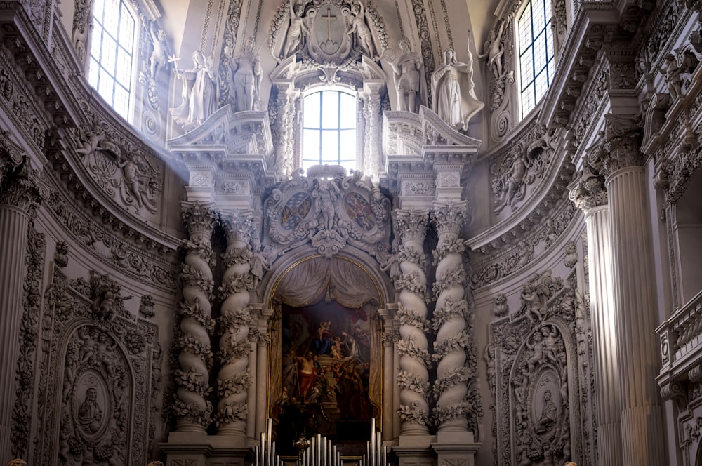 a church with a pipe in the middle of it