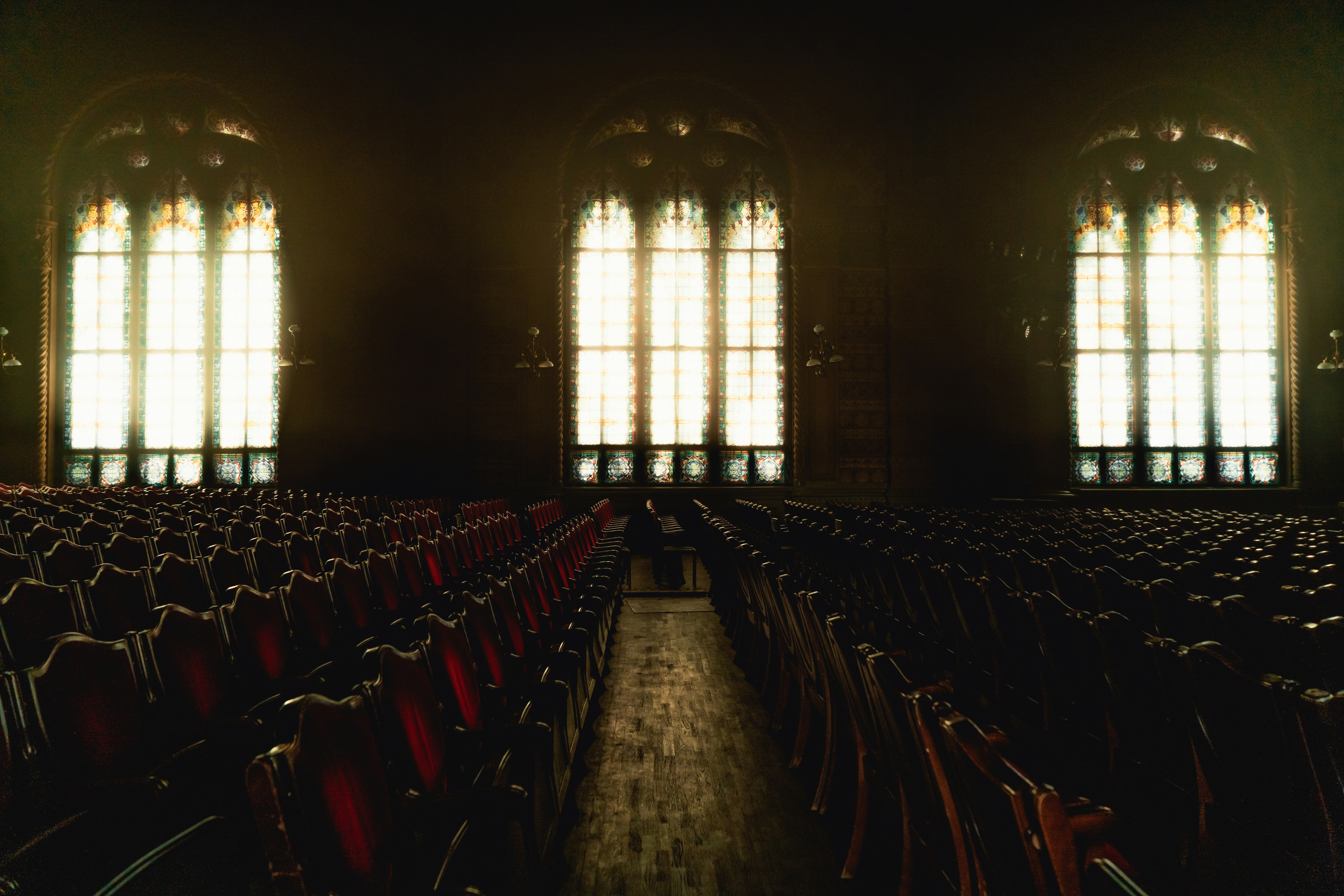 Rows of chairs in cinema