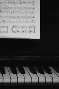 a piano with sheet music on it