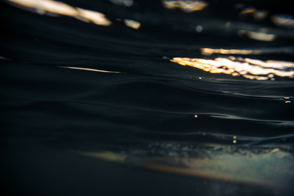 a close up of the water surface of a body of water