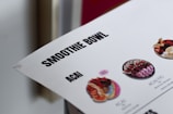 a close up of a menu on a table
