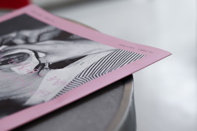 A close-up of a colorful digital print on paper.